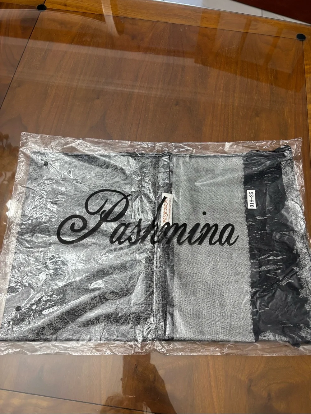 Pashmina/silk wrap/Scarf in Silver and Black with paisley design